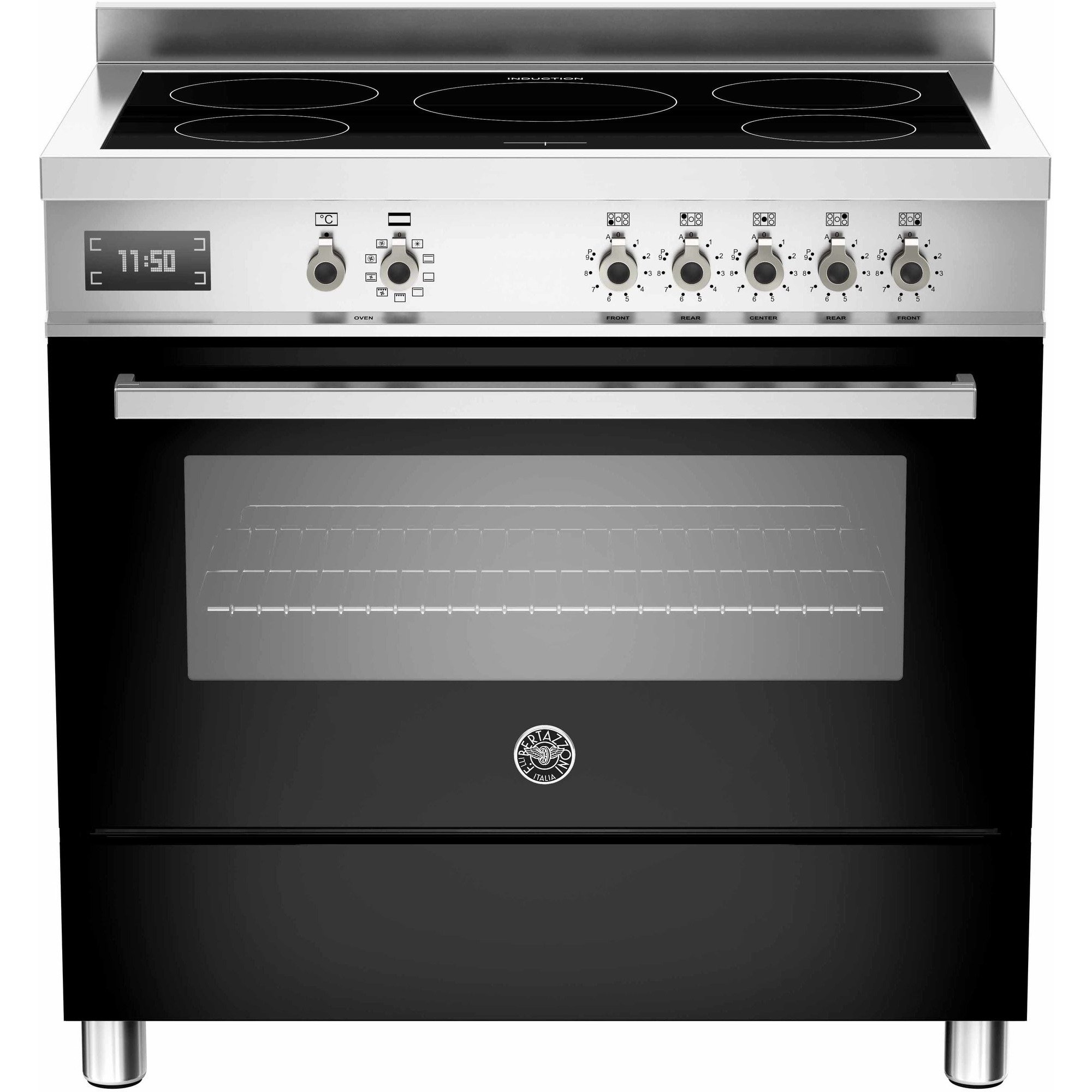 Bertazzoni PRO905 Induktionsspis 90 cm, 1 ugn, 5 zoner, Svart Hushållsmaskiner.se