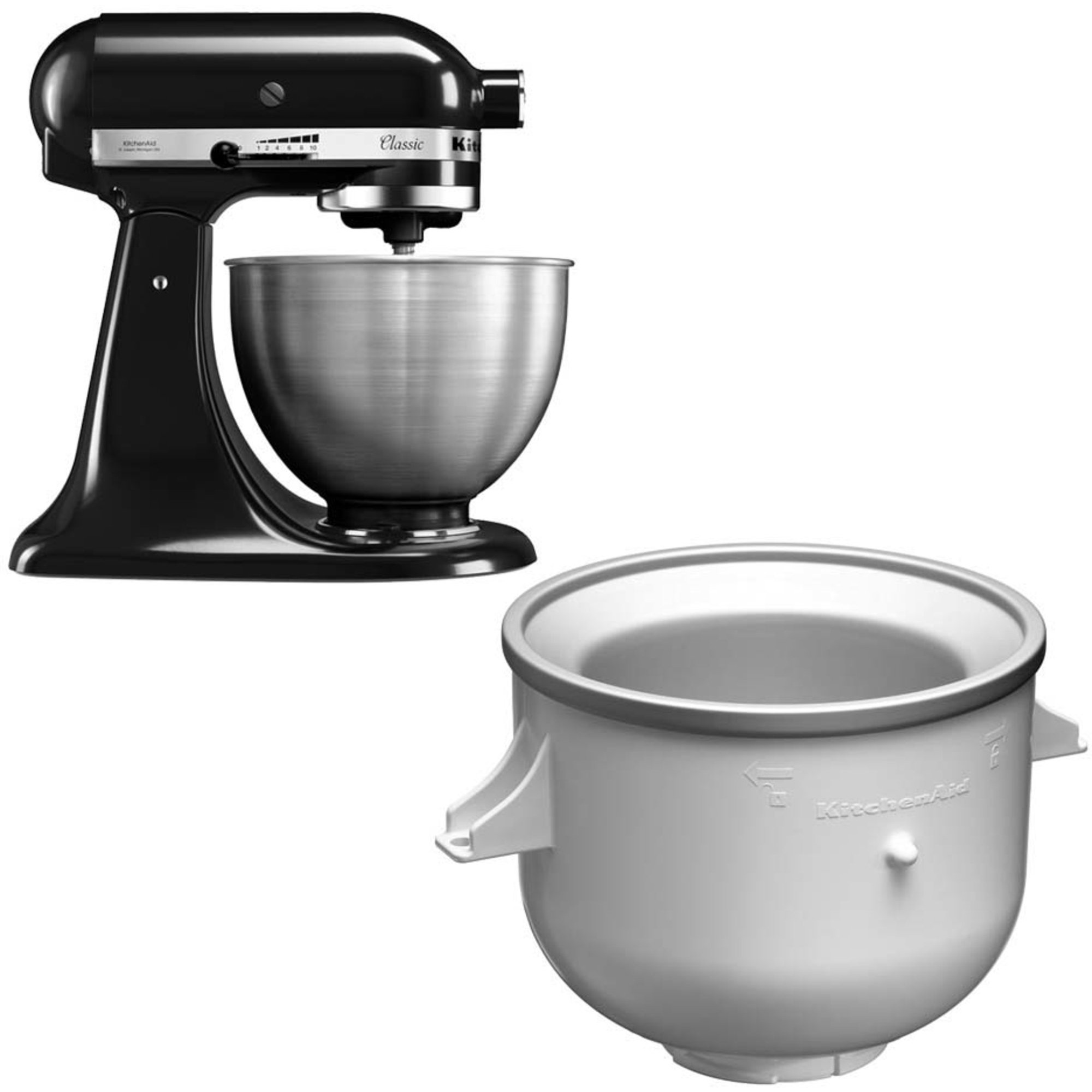 KitchenAid Classic Köksmaskin Svart +Glasstillbehör
