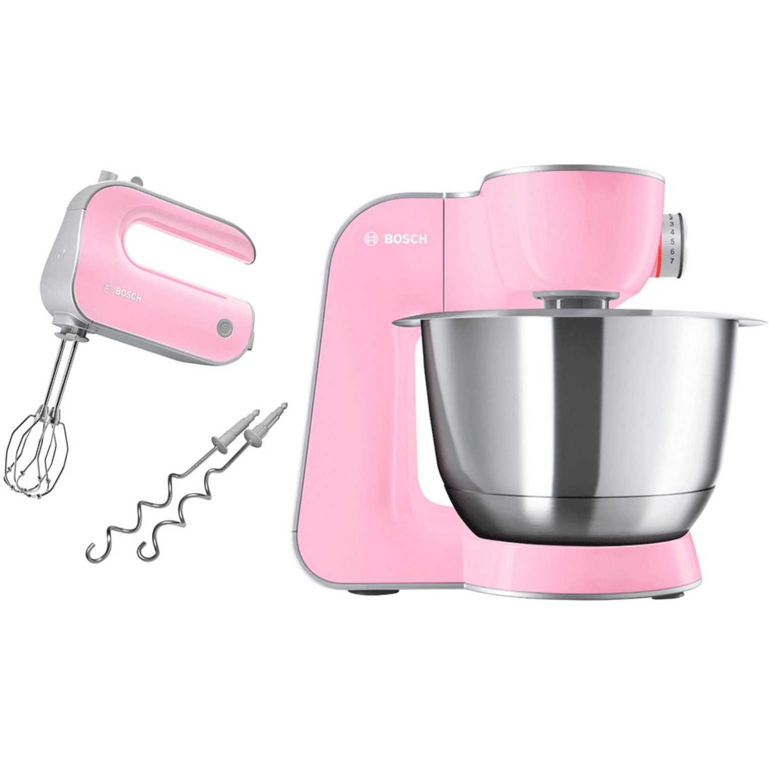 Bosch Köksmaskin MUM5 CreationLine Rosa/Silver + Elvisp Rosa StyLine