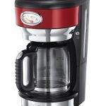 Retro Kaffebryggare Glas 10 koppar Röd